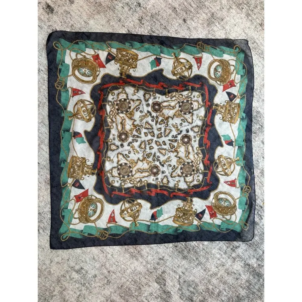 Royal Nautical Womens Scarf Made In Italy Ships Travel Cruise Classy EUC